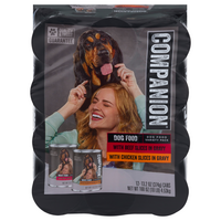 Companion Beef & Chicken Slices in Gravy Variety Pack Wet Dog Food - 12 ct