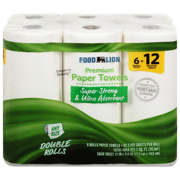 Food Lion 2-Ply White Premium Double Roll Paper Towels - 6 ct