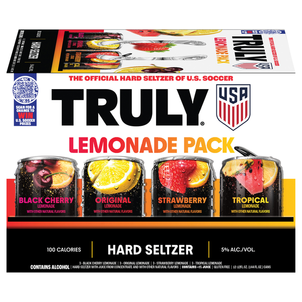 TRULY Lemonade Variety Pack Hard Seltzer - 12 pk