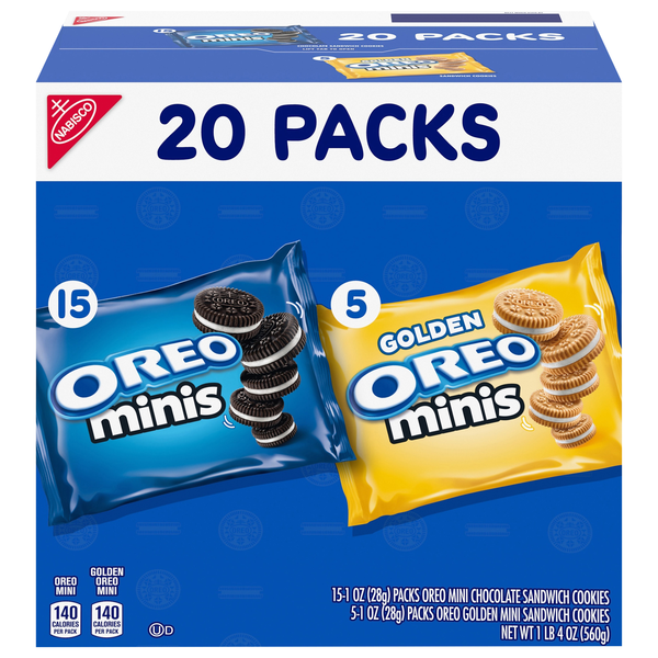 OREO Mini Original & Golden Sandwich Cookie Packs - 20 ct