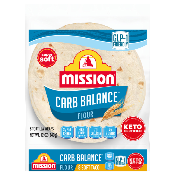 Mission Carb Balance Super Soft Taco Tortillas 8 Inch - 8 ct