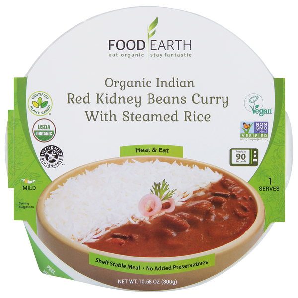 Save on Food Earth Indian Red Kidney Beans Curry with Steamed Rice Mild