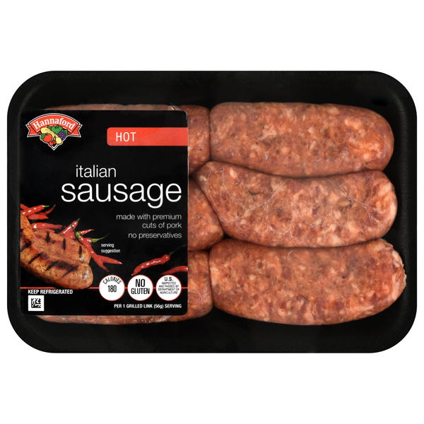 Hannaford Hot Italian Sausage - 6 ct Fresh