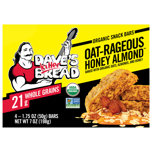 Dave's Killer Bread Organic Oat-Rageous Honey Almond Snack Bars - 4 ct