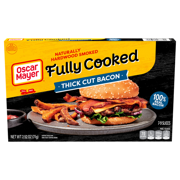 Oscar Mayer Fully Cooked Hardwood Smoked Thick Cut Bacon Slices