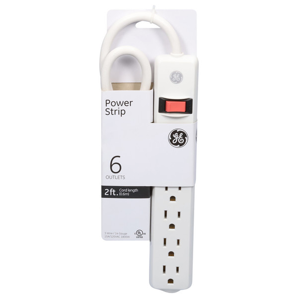 GE Power Strip 6 Outlets 2 Feet