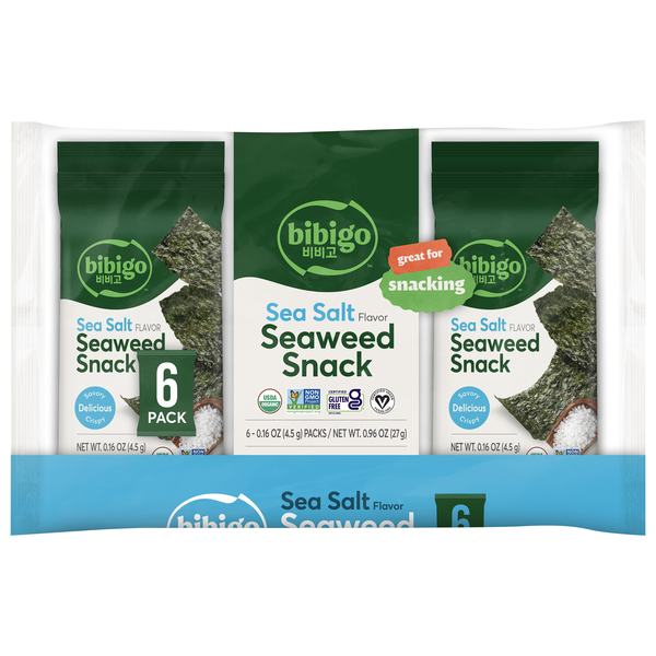Bibigo Organic Sea Salt Flavored Seaweed Snacks - 6 ct