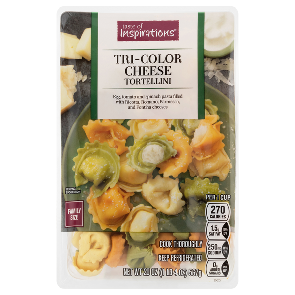 Taste of Inspirations Tri-Color Cheese Tortellini Family Size Refrigerated