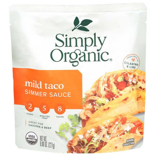 Simply Organic Mild Taco Simmer Sauce For Chicken