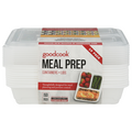 GoodCook Meal Prep Containers + Lids 3 Compartments 4 Cups