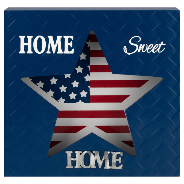 Smart Living Patriotic Wood Decor Home Sweet Home Box