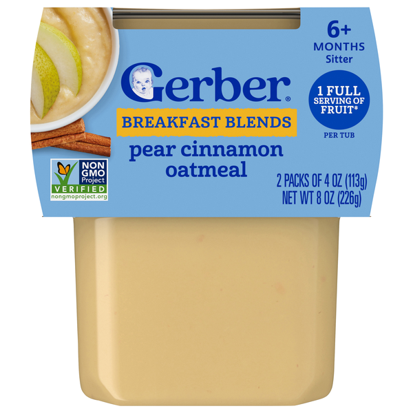 Gerber 2nd Baby Food Pear Cinnamon with Oatmeal Cereal - 2 ct