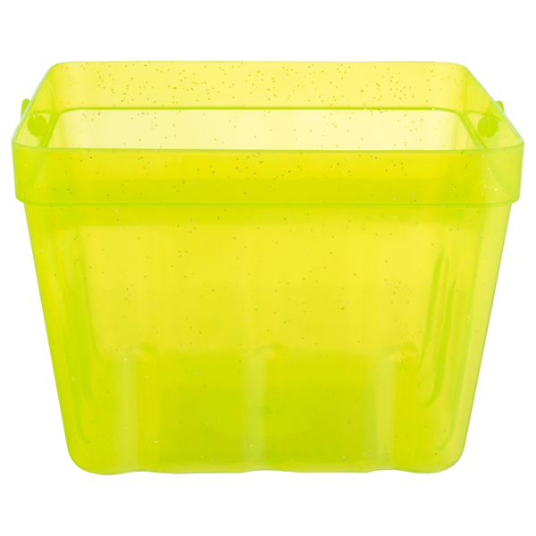 Smart Living Plastic Rectangle Easter Basket Yellow