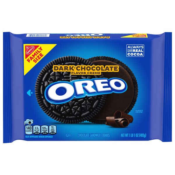 OREO Dark Chocolate Creme Chocolate Sandwich Cookies Family Size