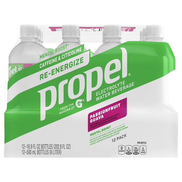 Propel Zero Sugar Passionfruit Guava Electrolyte Water Beverage - 12 pk