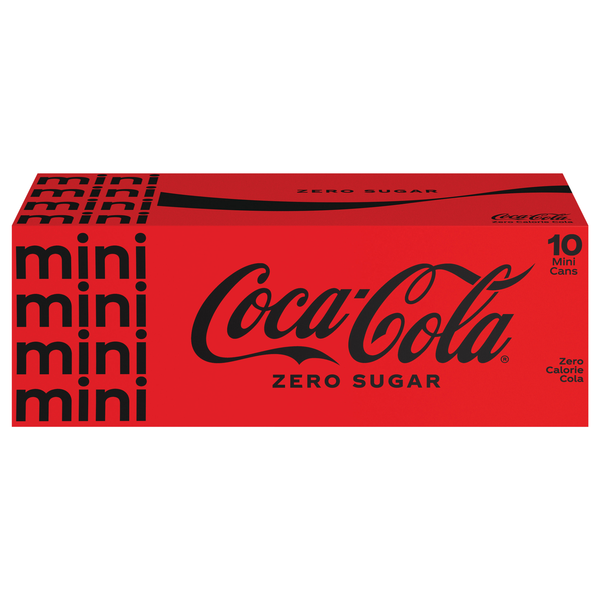 Coca-Cola Zero Sugar Cola Soda Mini - 10 pk