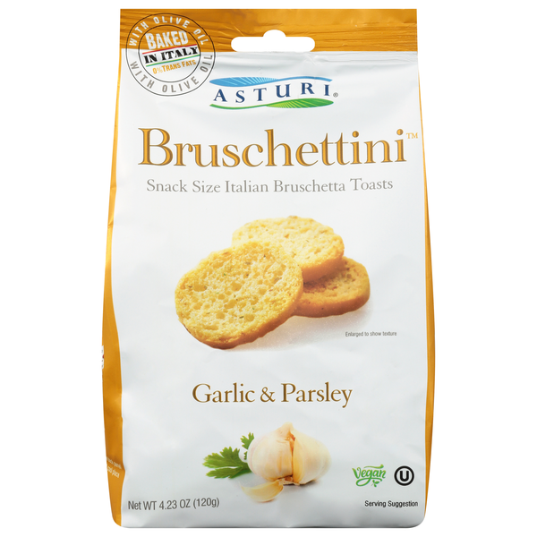 Asturi Bruschettini Garlic & Parsley Snack Size Bruschetta Toasts