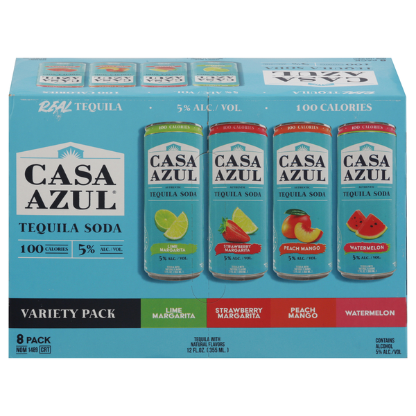 Casa Azul Tequila Soda Variety Pack - 8 pk