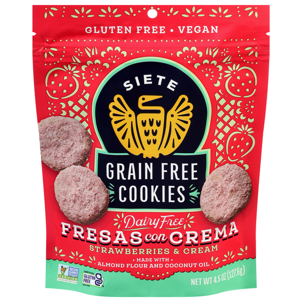 Siete Gluten & Grain Free Fresas Con Crema Strawberries & Cream Cookies