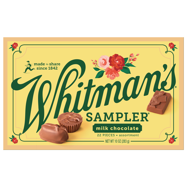 Whitman's Sampler Assorted Milk Chocolates Candy Gift Box - 22 ct