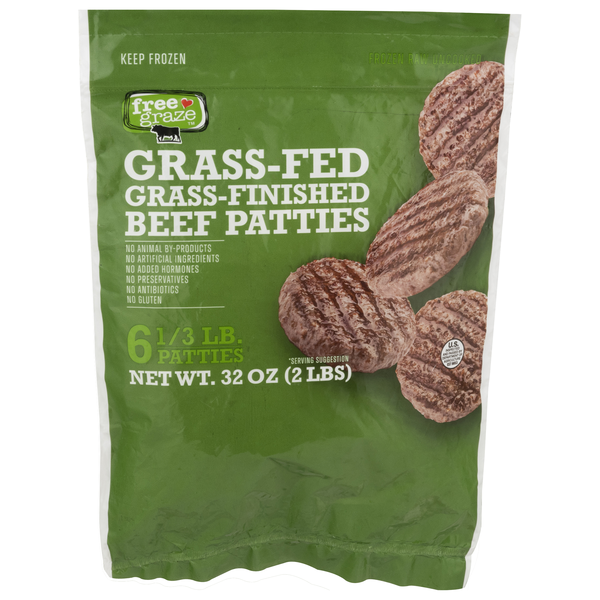 Free Graze Grass-Fed Beef Patties - 6 ct Frozen