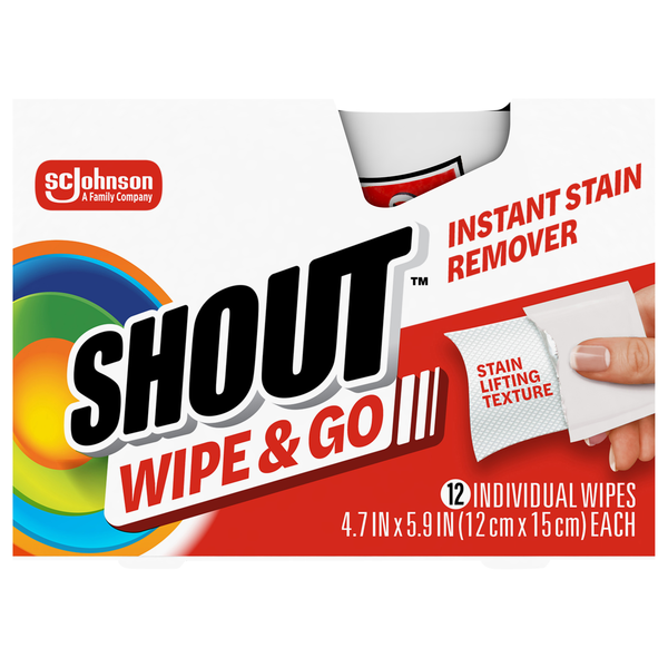 Shout Wipe & Go Instant Stain Remover Wipes