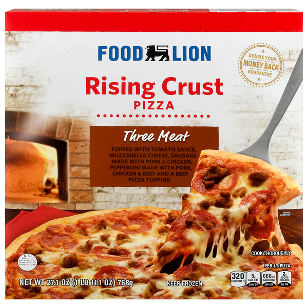 Food Lion Rising Crust Three Meat Pizza Frozen