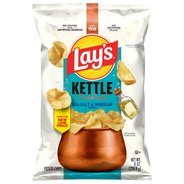 Lay's Sea Salt & Vinegar Kettle Cooked Potato Chips