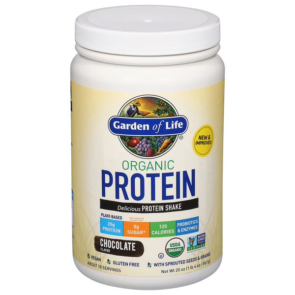 Garden of Life Organic Chocolate 20g Protein Shake Powder Mix