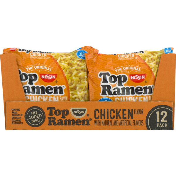 Nissin Top Ramen Chicken Flavor Noodle Soup - 12 ct