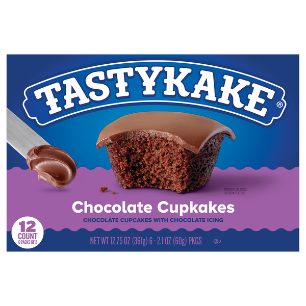 Tastykake Chocolate Cupkakes with Chocolate Icing 2 ea - 6 ct
