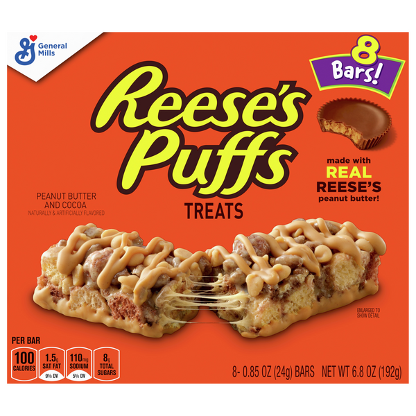 General Mills Reese's Puffs Treat Bars - 8 ct