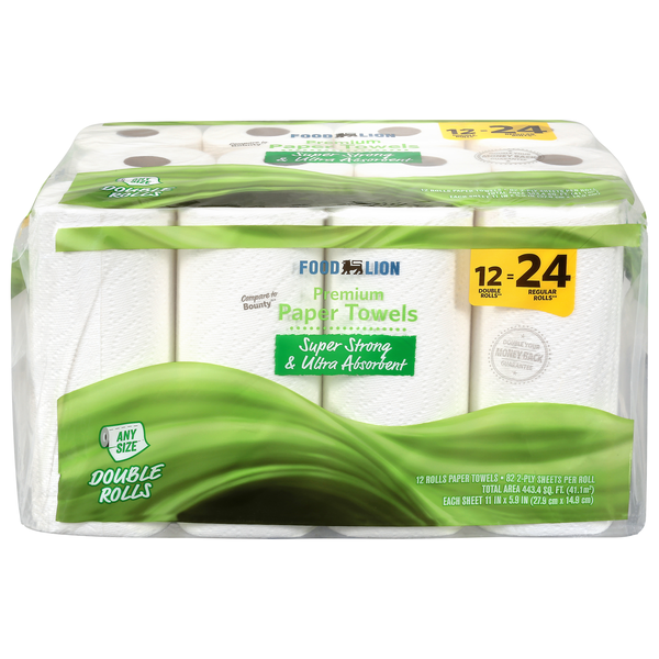 Food Lion 2-Ply White Premium Double Roll Paper Towels - 12 ct