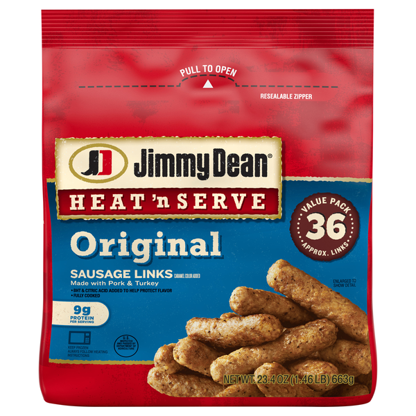 Jimmy Dean Heat 'n Serve Original Breakfast Sausage Links - 36 ct Frozen