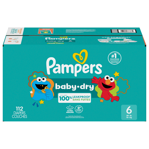 Pampers Baby Dry Size 6 Baby Diapers 35+ lb