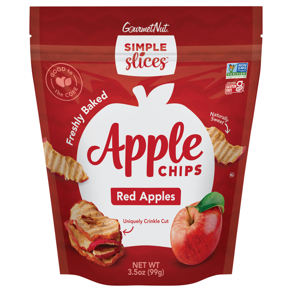 GourmetNut Simple Slices Dried Fruit Red Apples Chips
