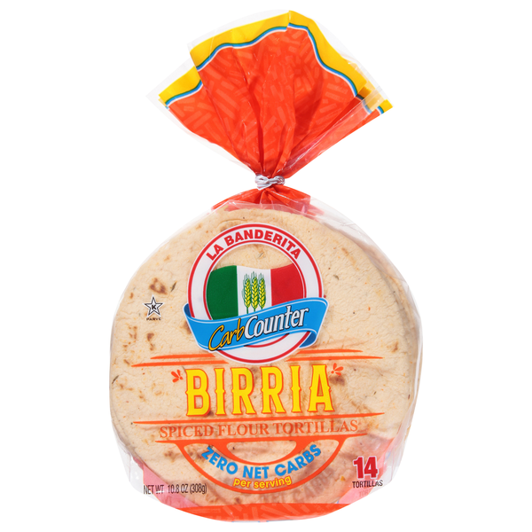 La Banderita Carb Counter Birria Spiced Flour Tortillas 4.5 Inch - 14 ct