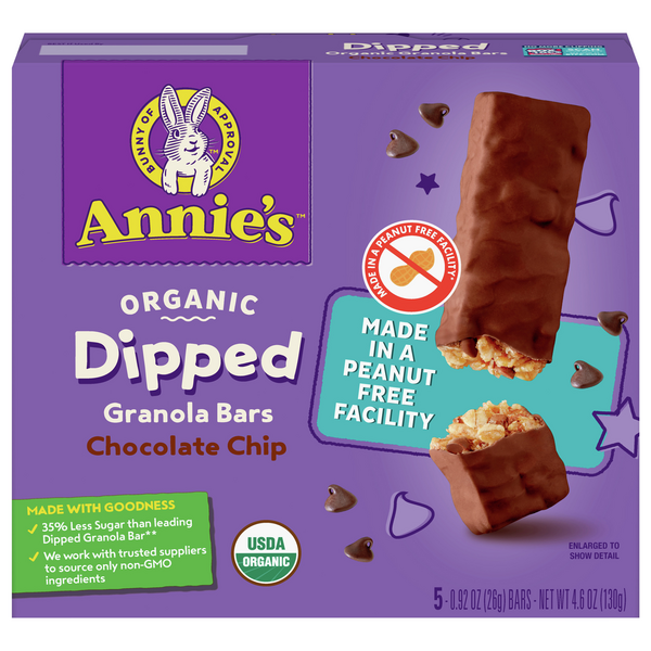Save on Annie's Dipped Granola Bars Chocolate Chip Organic 5 ct Order