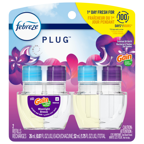 Febreze PLUG Gain Moonlight Breeze Scented Oil Refills - 2 ct