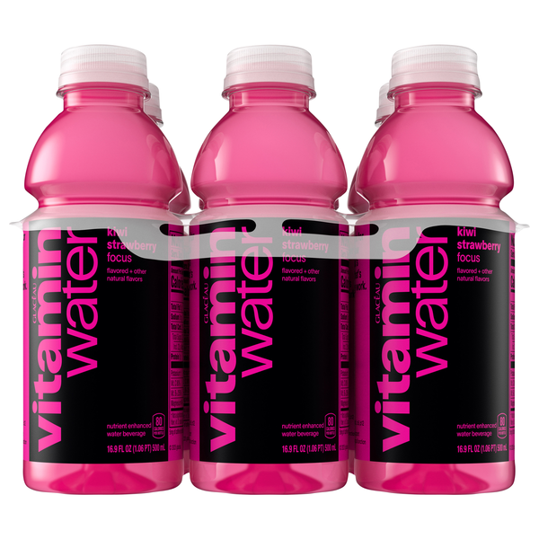 vitaminwater Focus Kiwi Strawberry Enhanced Water Beverage - 6 pk