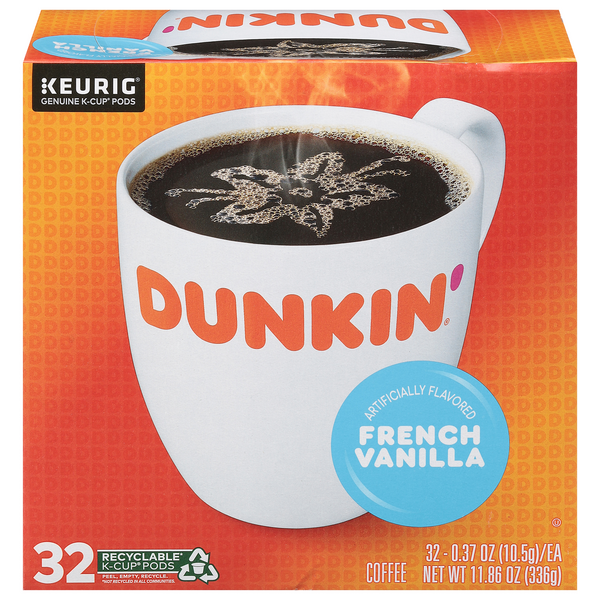 Save on Dunkin' French Vanilla Coffee KCup Pods Order Online Delivery
