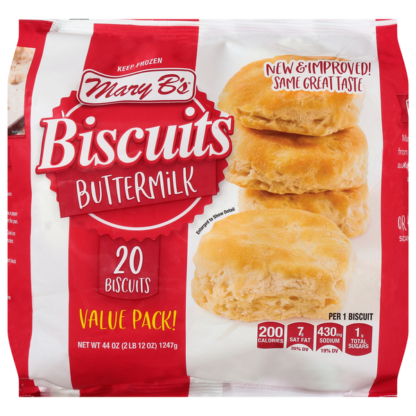Mary B's Buttermilk Biscuits Value Pack - 20 ct Frozen