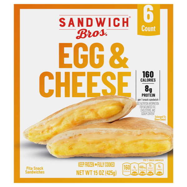 Sandwich Bros. Egg & Cheese Pita Snack Sandwiches - 6 ct