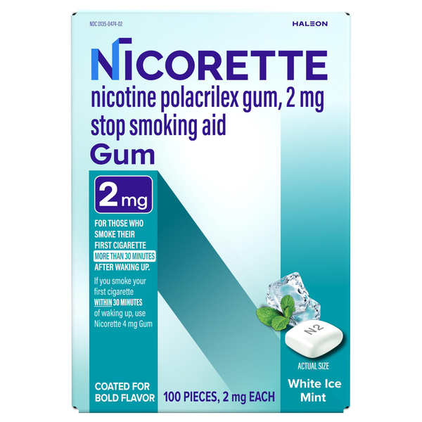 Nicorette 2 mg White Ice Mint Nicotine Gum