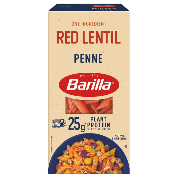 Barilla Plant Protein Gluten Free Vegan Red Lentil Penne Pasta