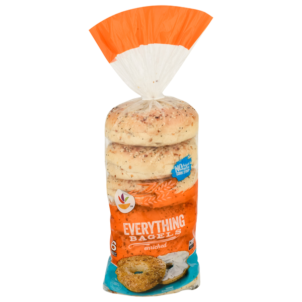 Stop & Shop Everything Pre-Sliced Bagels - 6 ct