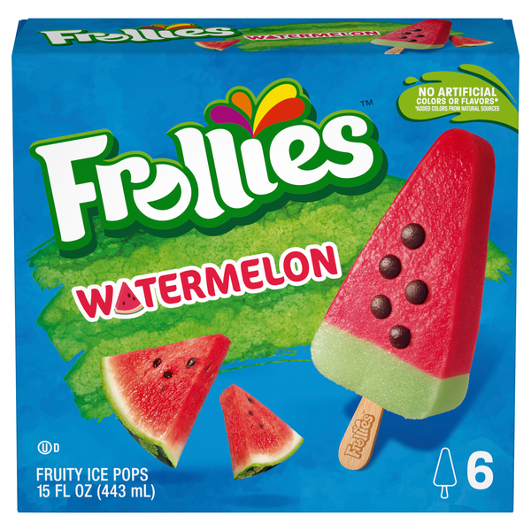 Frollies Gluten Free Watermelon Fruity Ice Pops - 6 ct Frozen