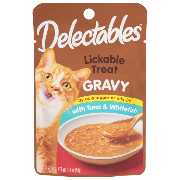 Delectables Lickable Treat Gravy with Tuna & Whitefish