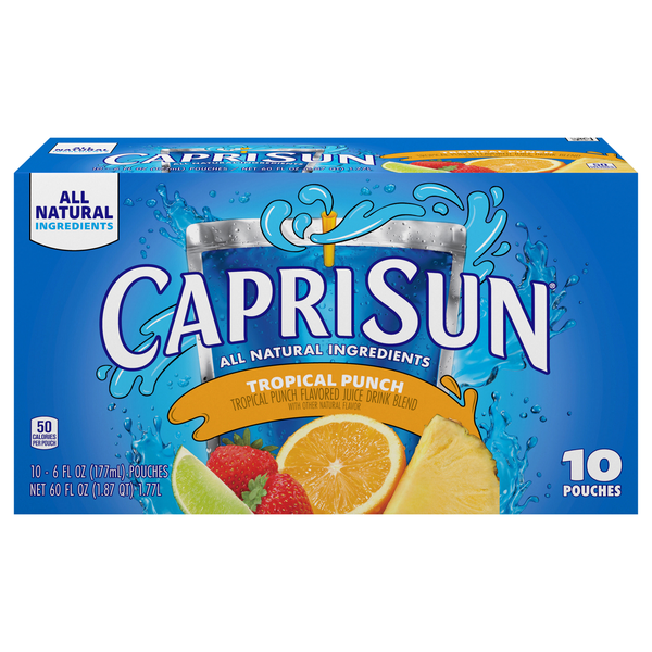 Capri Sun All Natural Tropical Punch Juice Drink Pouches - 10 pk