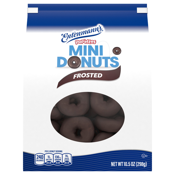 Entenmann's Pop'ettes Mini Chocolate Frosted Donuts